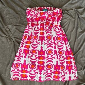 Escapada Lani Strapless Pink,Orange, &White strapless Dress